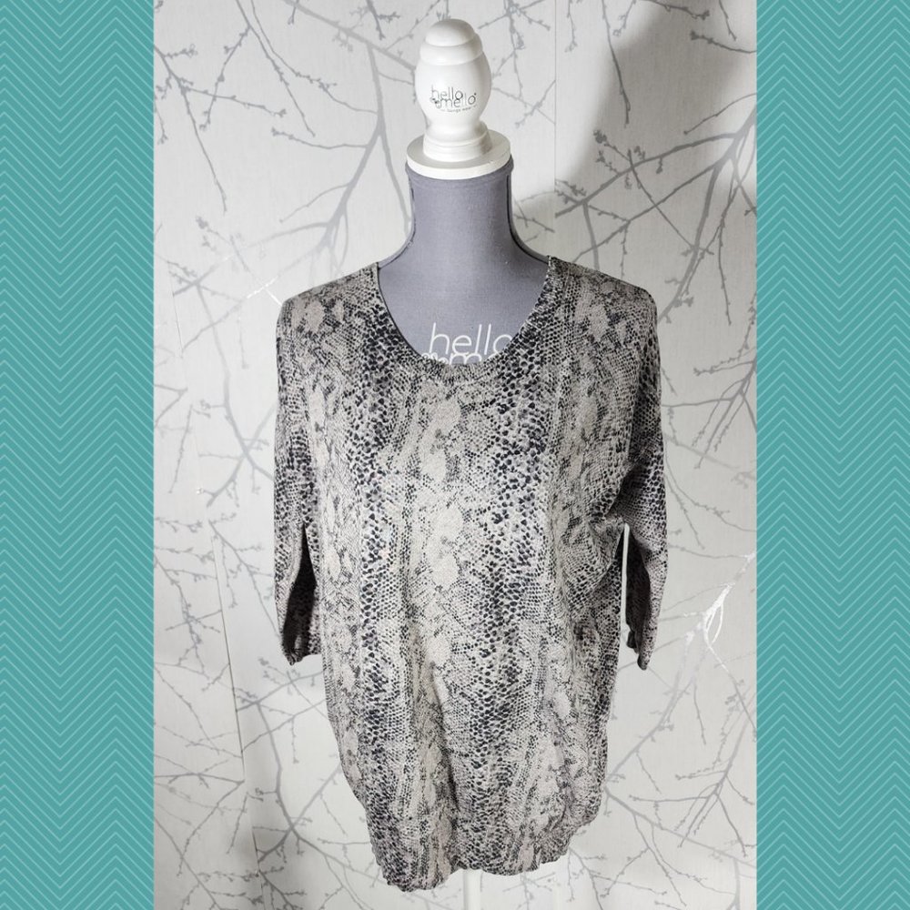 Wilfred Snakeskin Print Silk Blend Knit Oversized Balzac Sweater